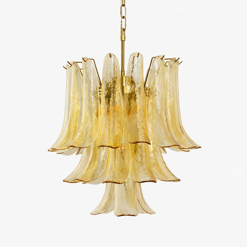 Amber Cascade Glass Chandelier