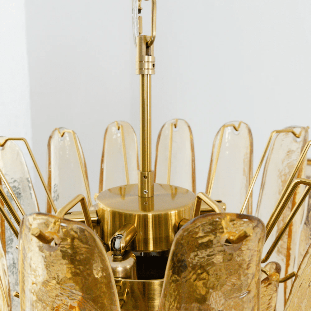Amber Cascade Glass Chandelier