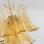 Amber Cascade Glass Chandelier