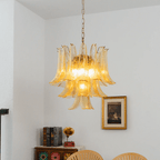 Amber Cascade Glass Chandelier