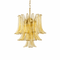 Amber Cascade Glass Chandelier