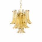 Amber Cascade Glass Chandelier