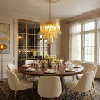 Amber Cascade Glass Chandelier
