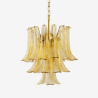 Amber Cascade Glass Chandelier