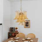 Amber Cascade Glass Chandelier