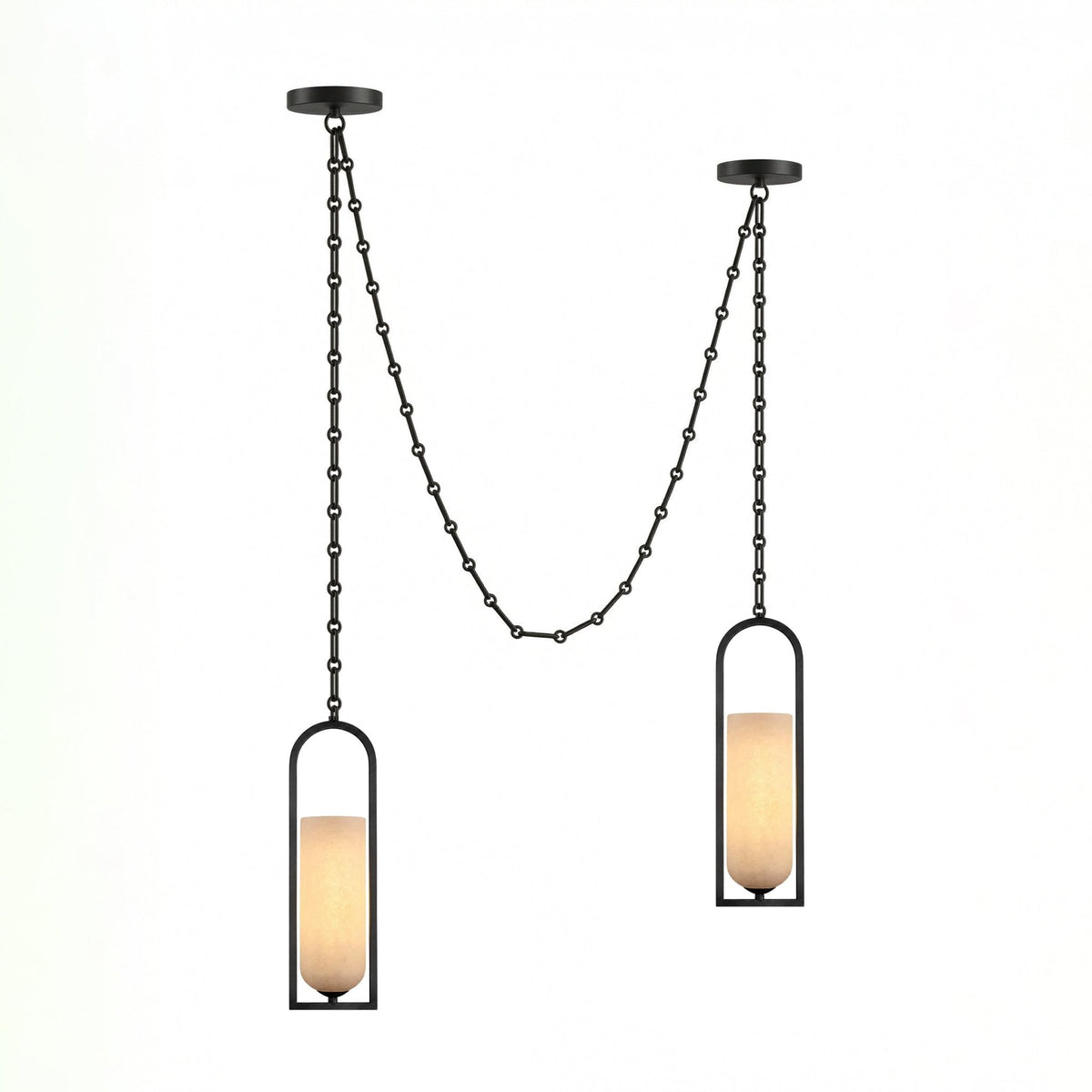 Cascading Chain Lantern Chandelier