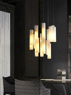 Elongated Alabaster Cluster Pendant Lamp