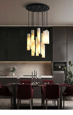 Elongated Alabaster Cluster Pendant Lamp