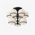 Opal Glass Globe Semiflush Chandelier