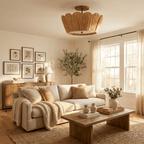 Liora Raffia Semi-Flush Ceiling Light