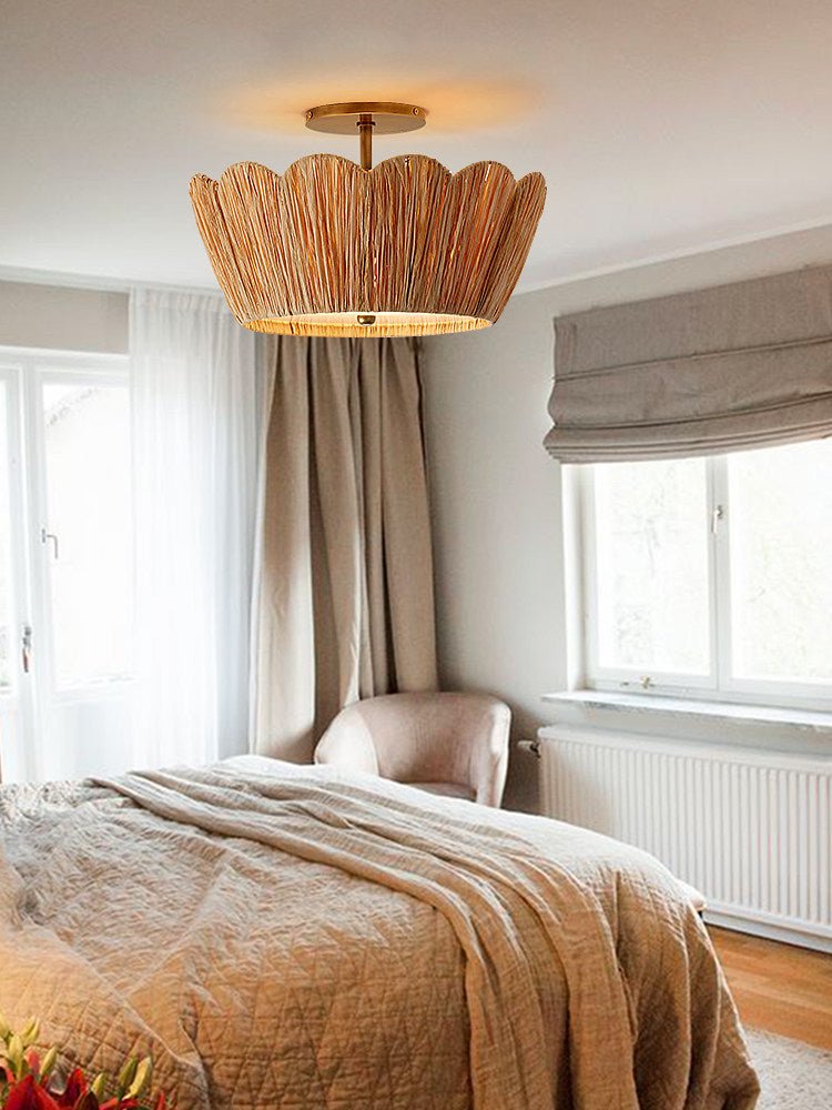 Liora Raffia Semi-Flush Ceiling Light