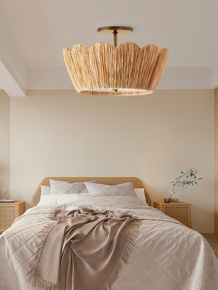 Liora Raffia Semi-Flush Ceiling Light