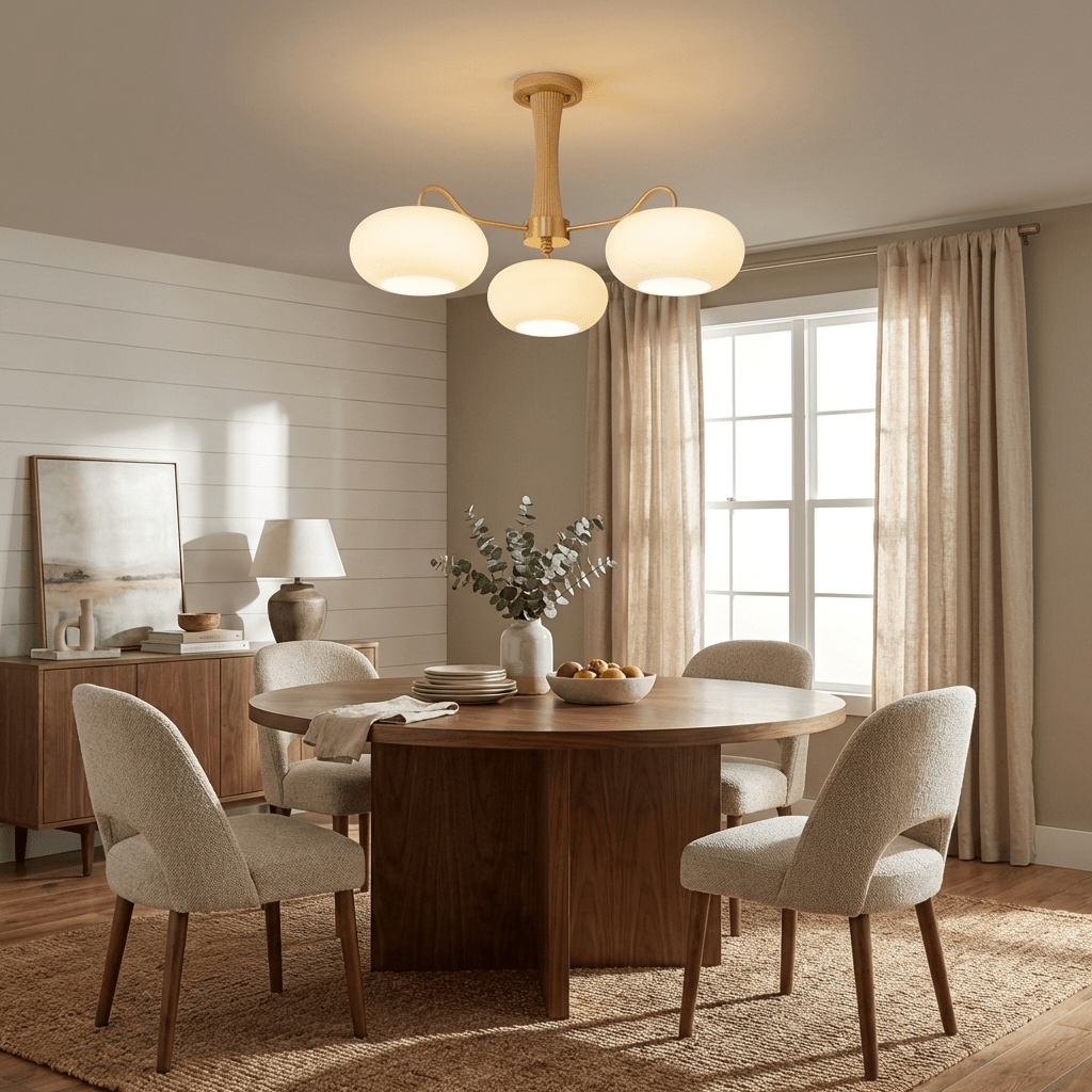 Brass Wooden Persimmon Chandelier