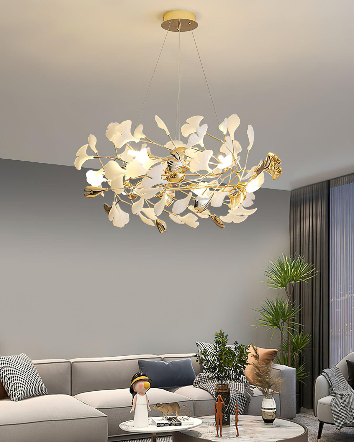 Gingko Bough Round Chandelier