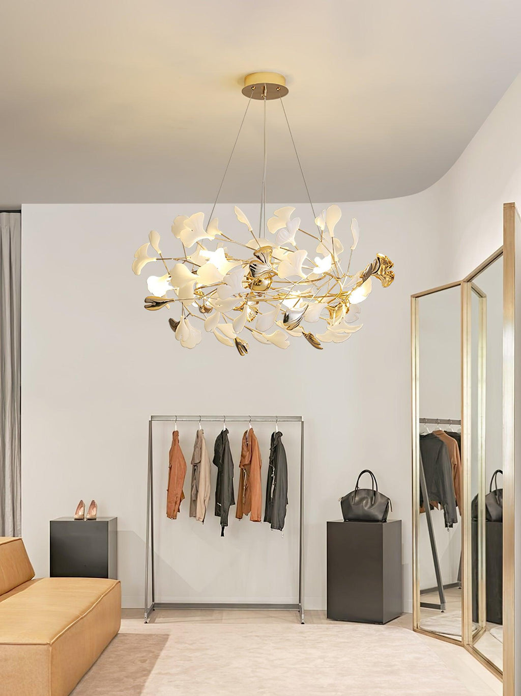Gingko Bough Round Chandelier