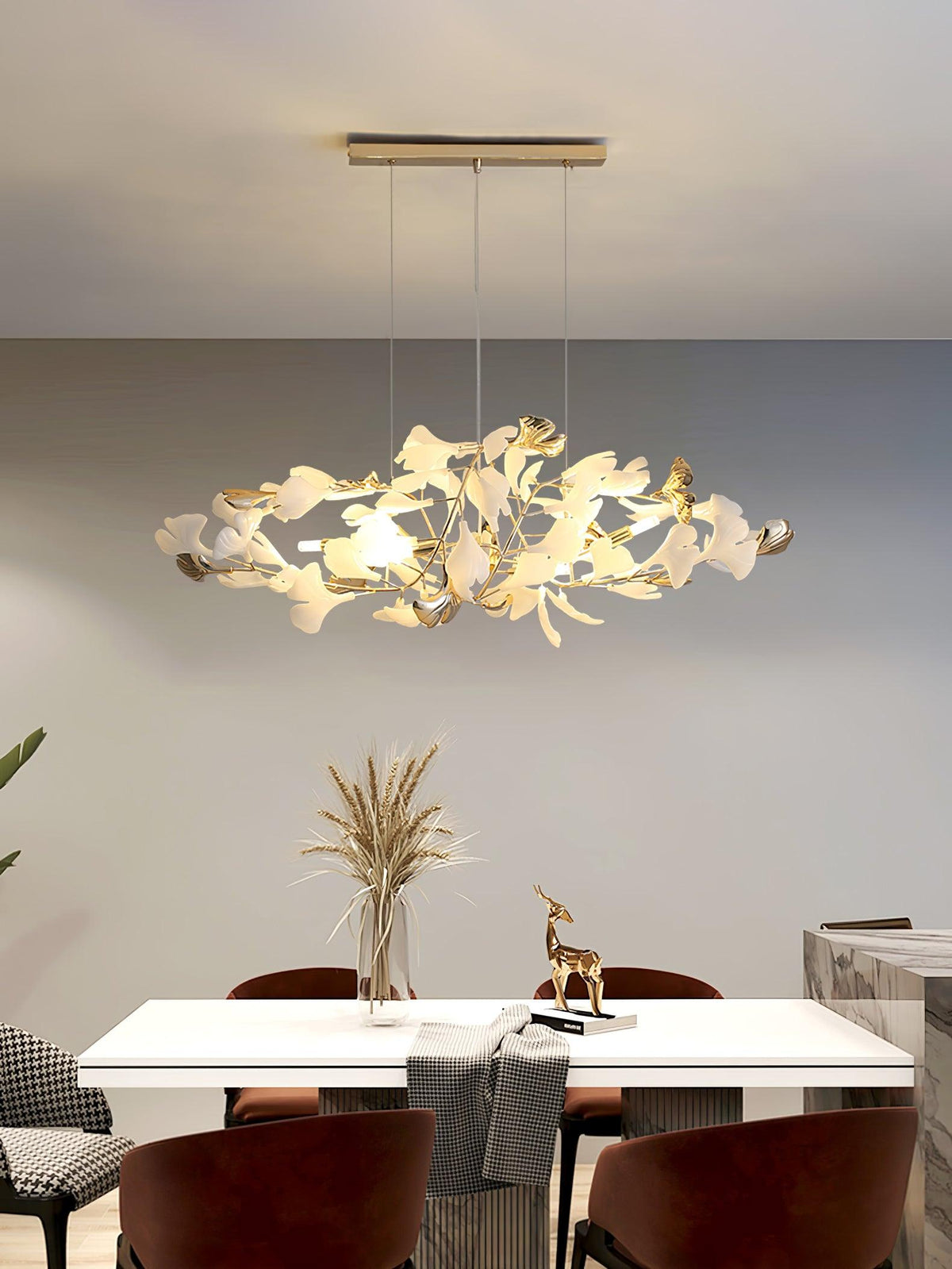 Gingko Bough Round Chandelier