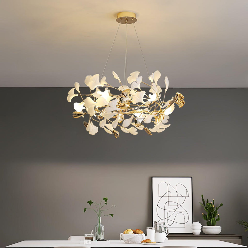 Gingko Bough Round Chandelier