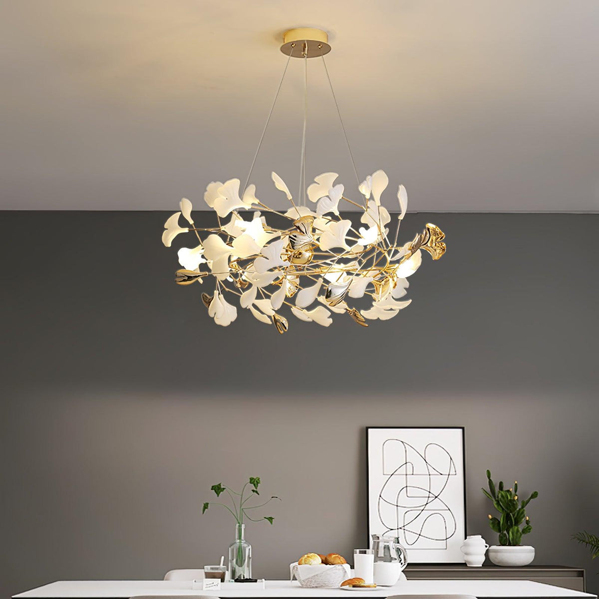 Gingko Bough Round Chandelier