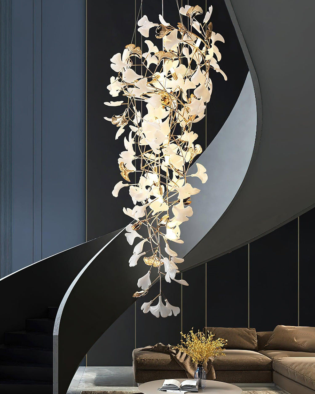 Gingko Cascade Leave Chandelier