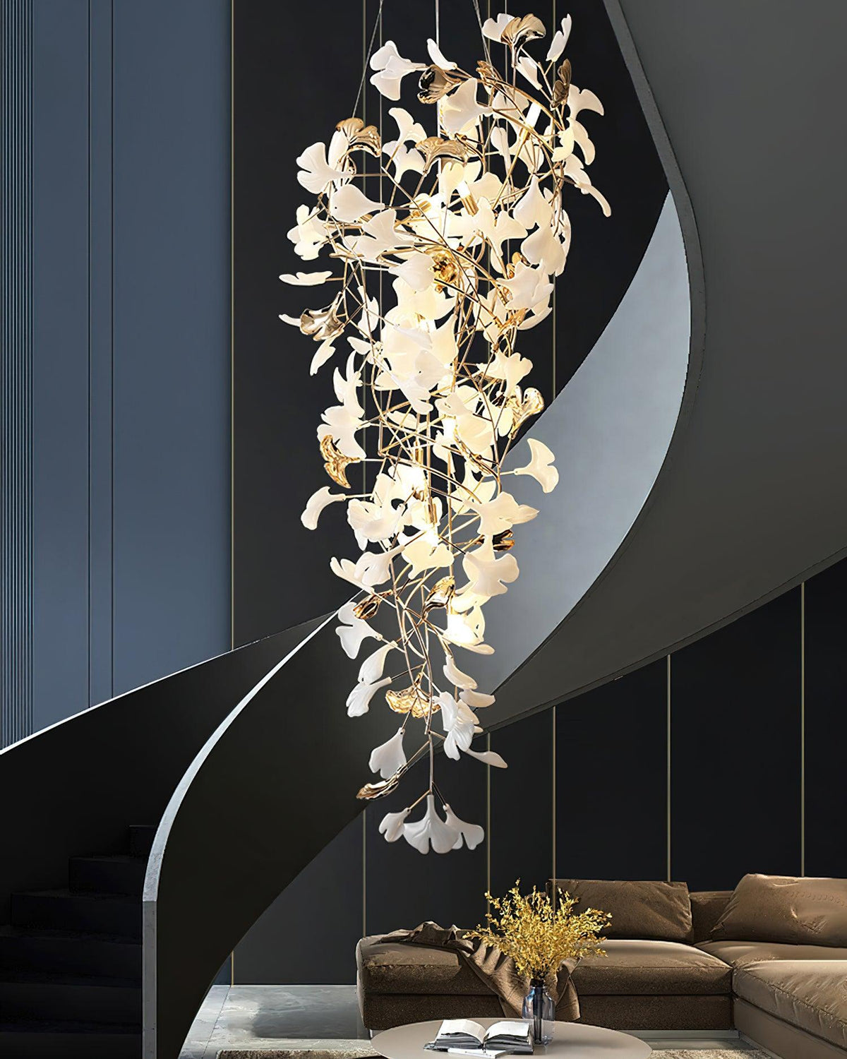 Gingko Cascade Leave Chandelier