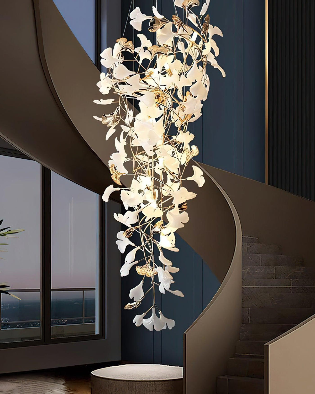Gingko Cascade Leave Chandelier
