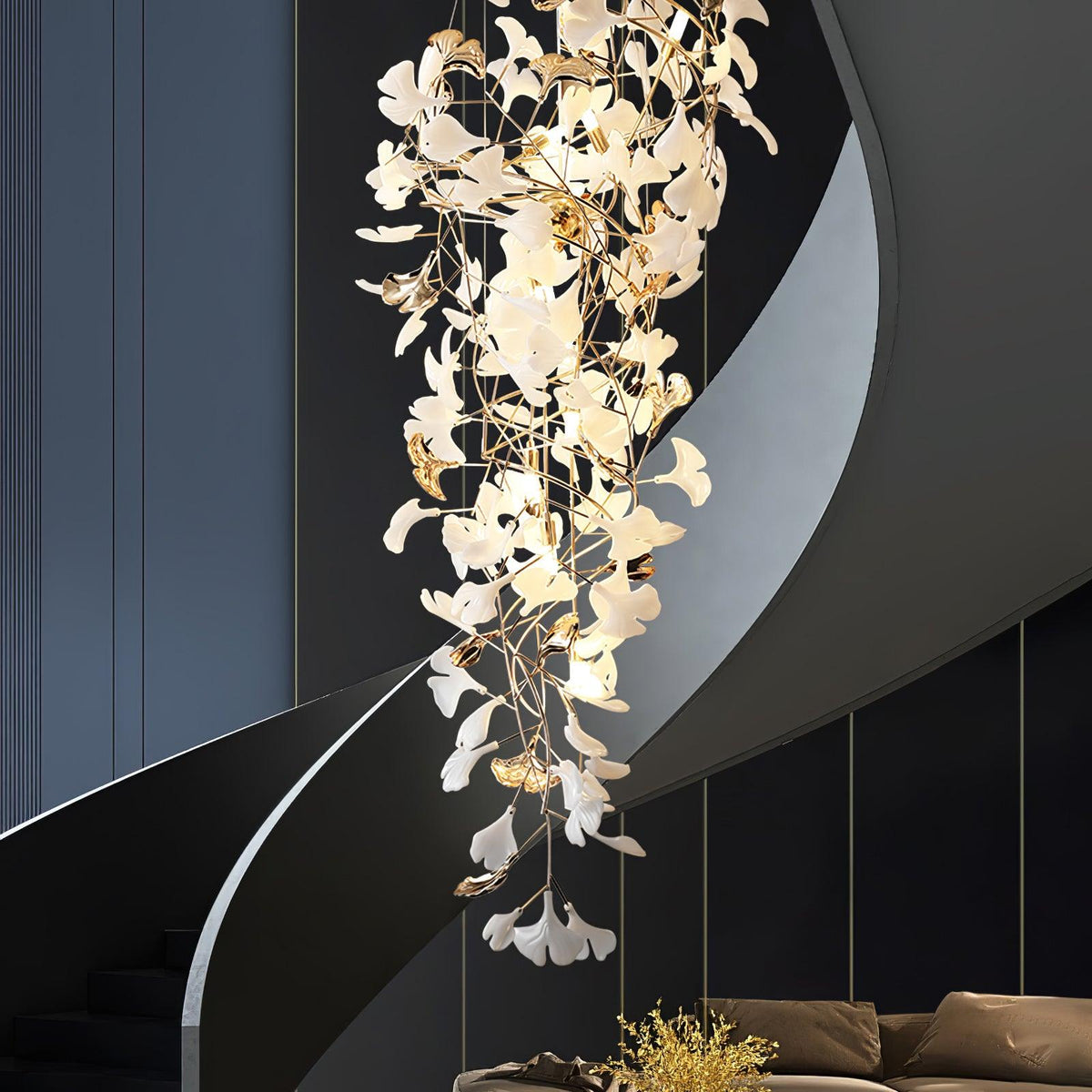 Gingko Cascade Leave Chandelier