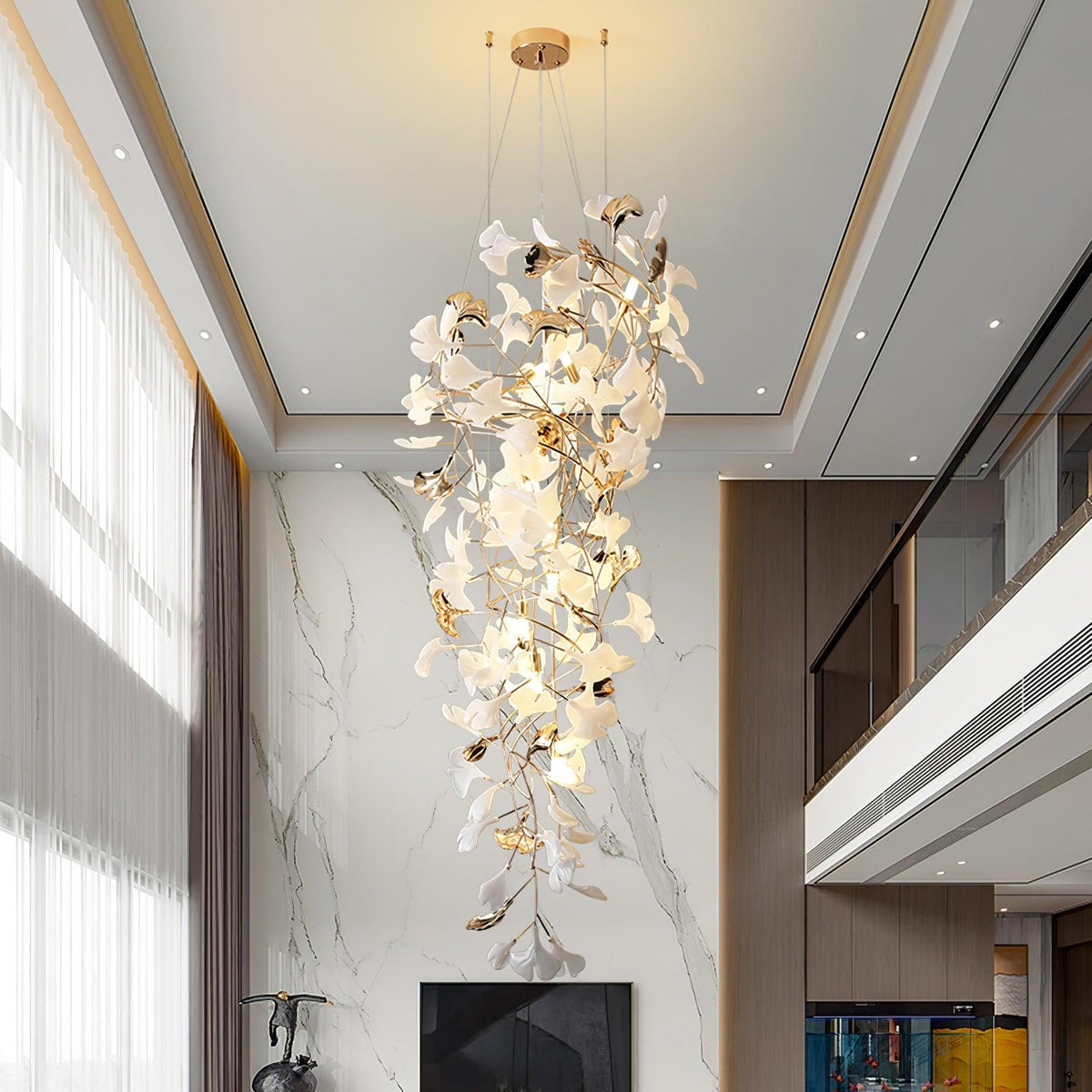 Gingko Cascade Leave Chandelier