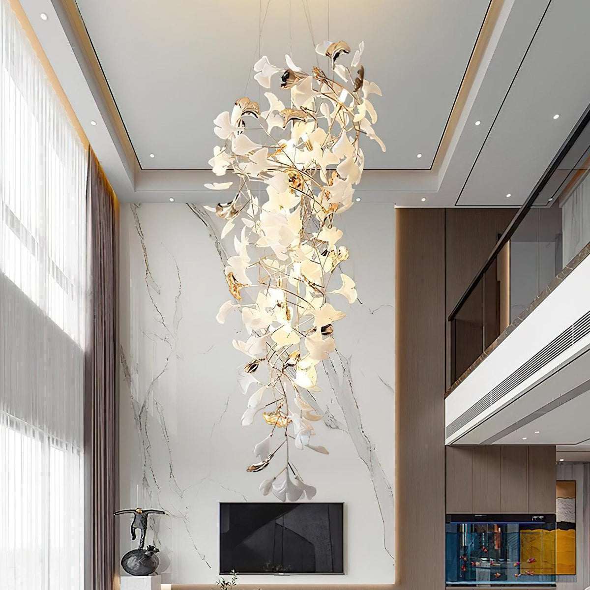 Gingko Cascade Leave Chandelier