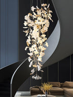 Gingko Cascade Leave Chandelier