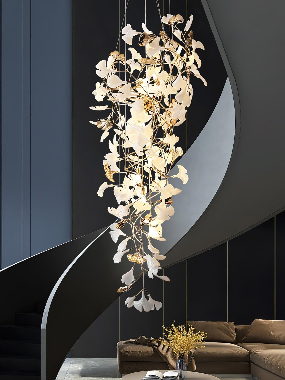Gingko Cascade Leave Chandelier