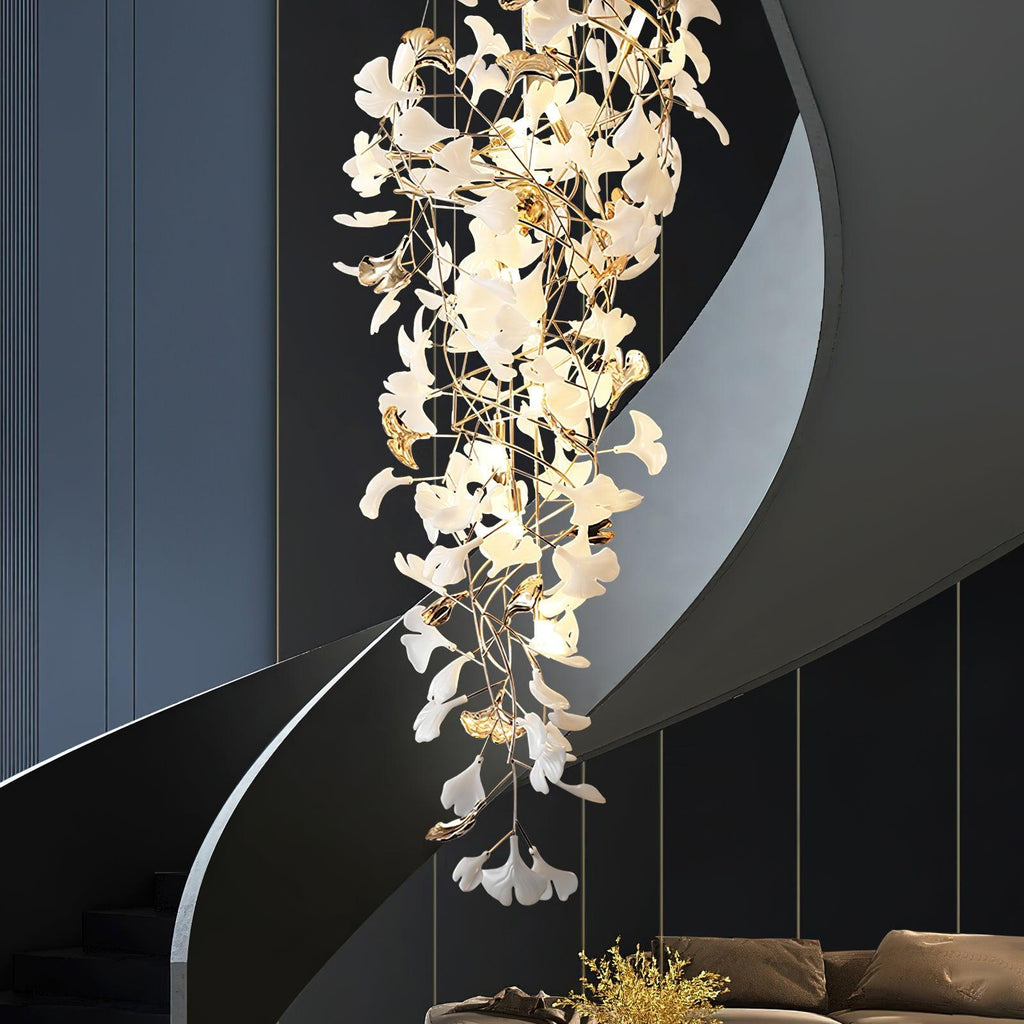 Gingko Cascade Leave Chandelier