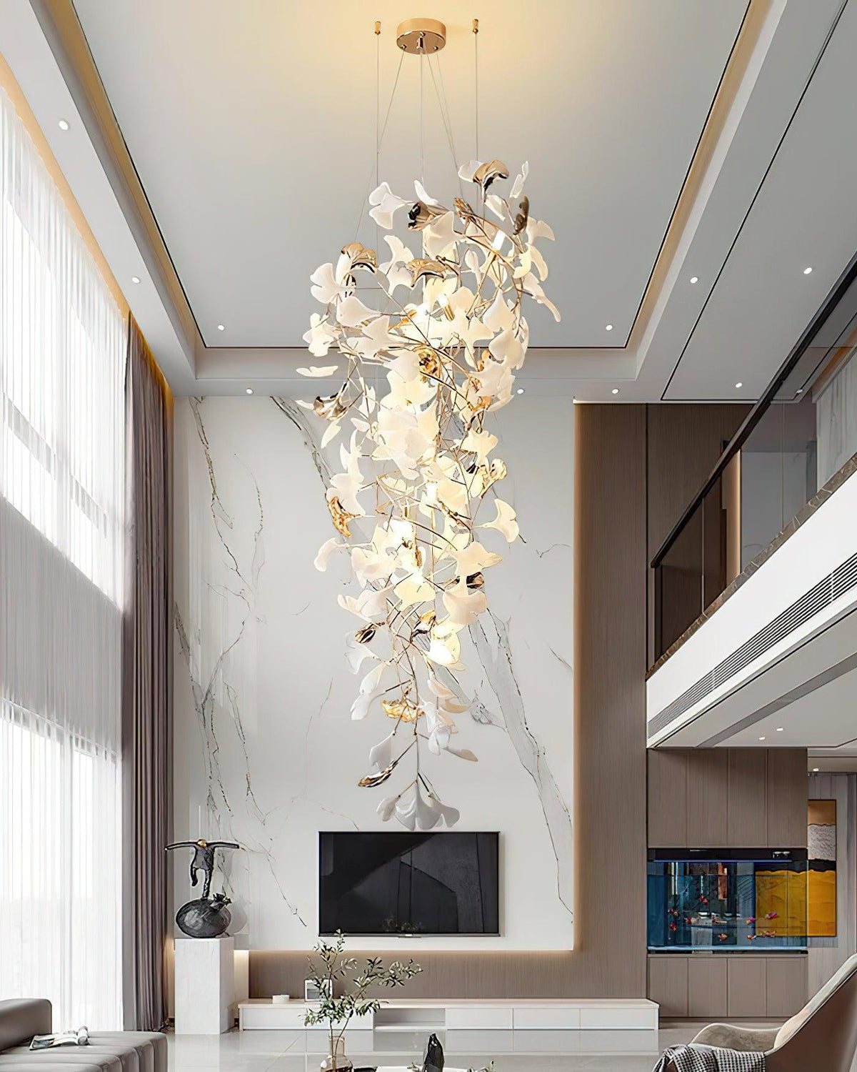 Gingko Cascade Leave Chandelier