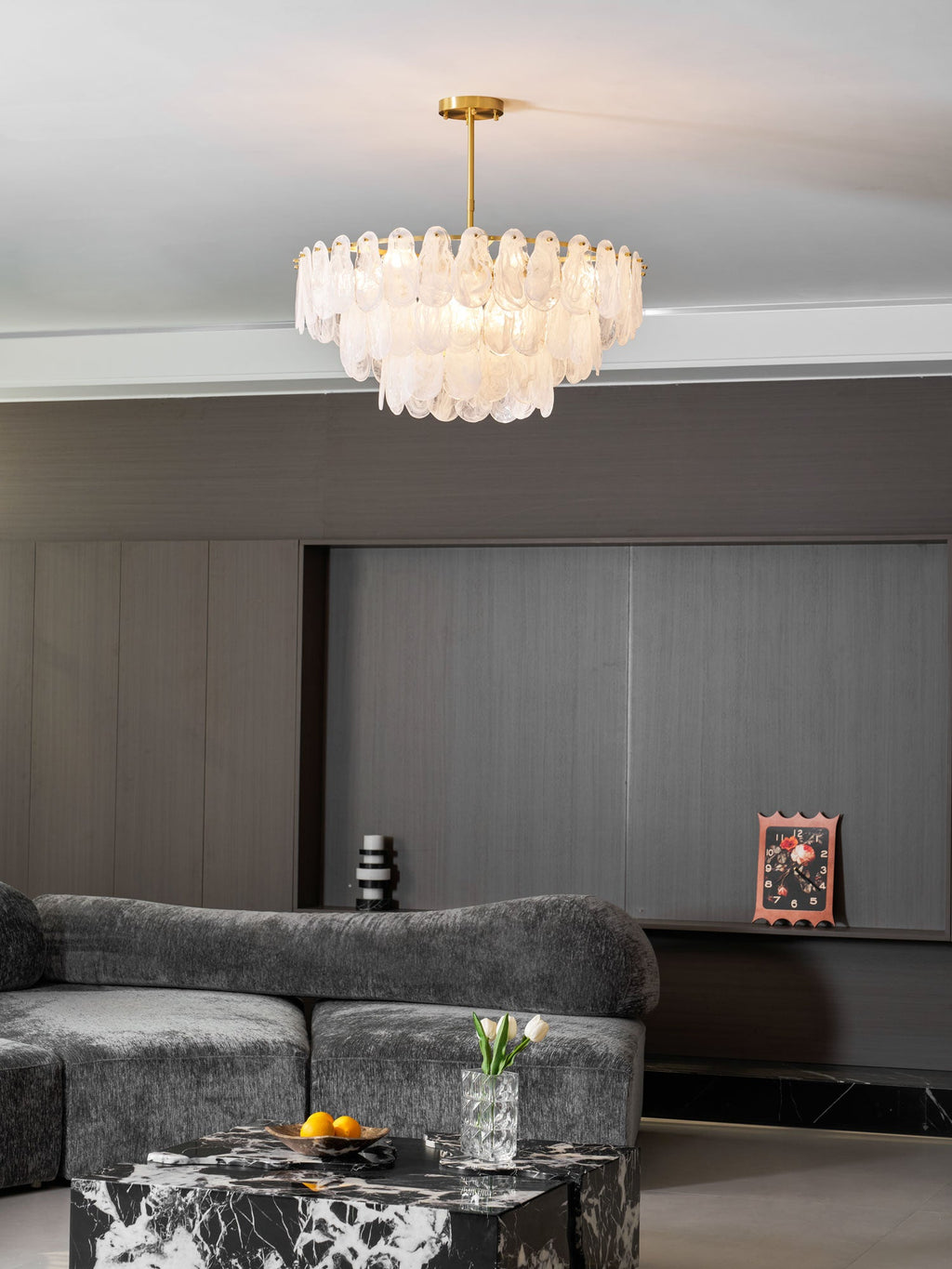 Round Cloud Glass Chandelier