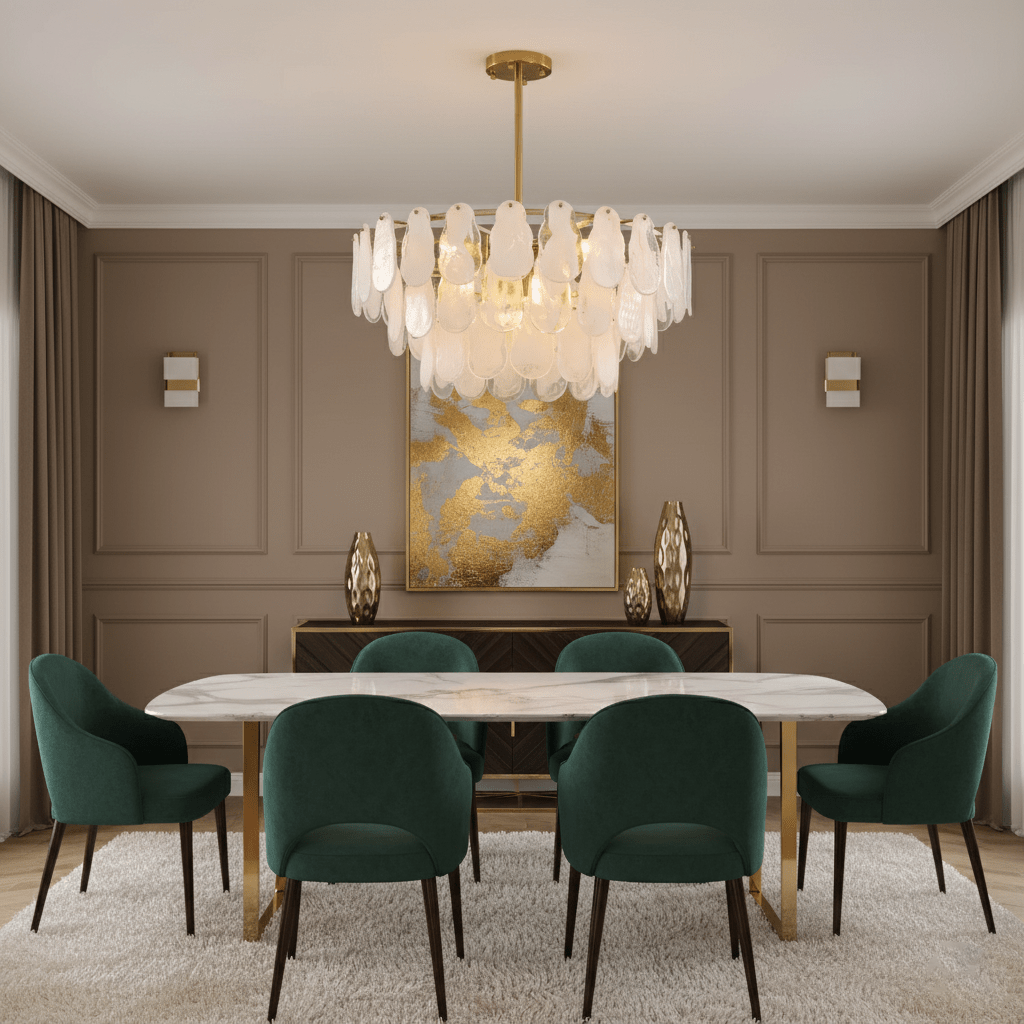 Round Cloud Glass Chandelier