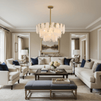Round Cloud Glass Chandelier