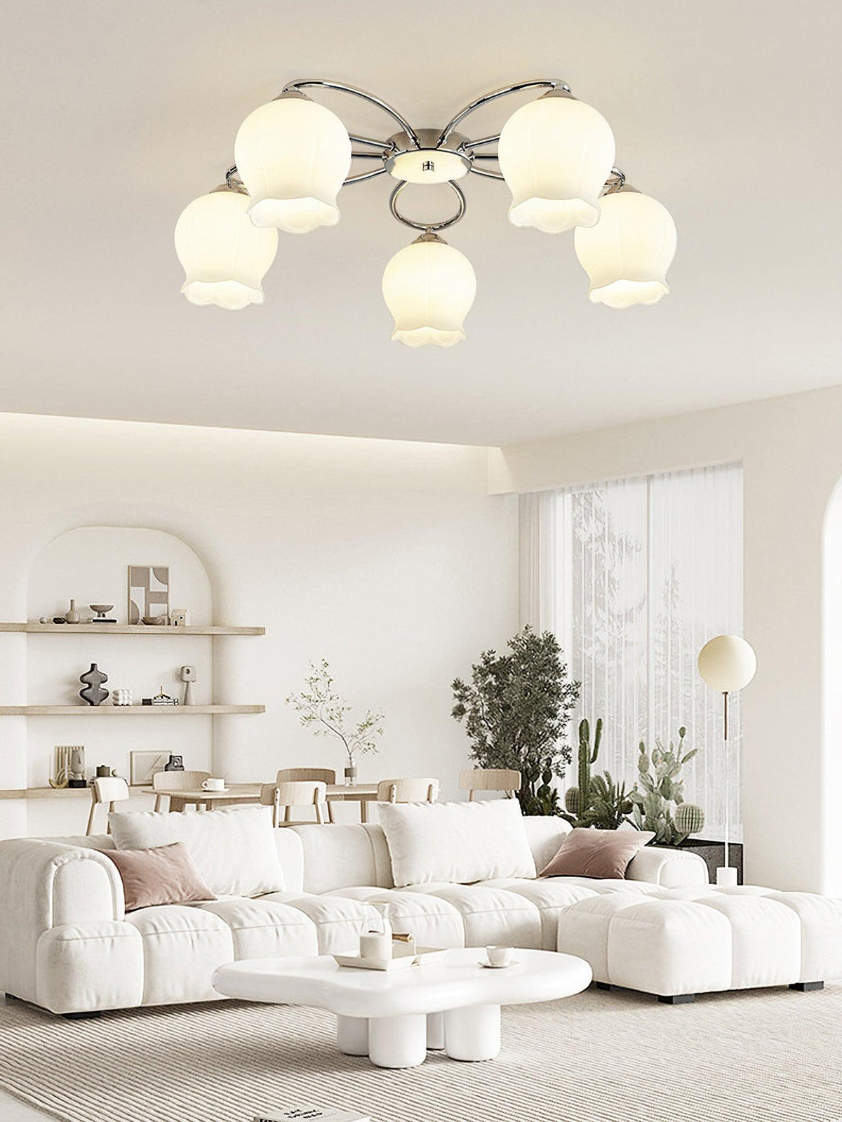 Floral Glass Ceiling Lamp