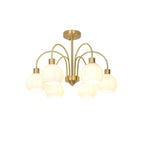 Glass Pumpkin Gold Chandelier
