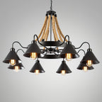 Hemp Rope Industrial Horn Chandelier