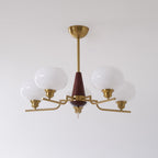 Celeste Sphere Walnut Chandelier