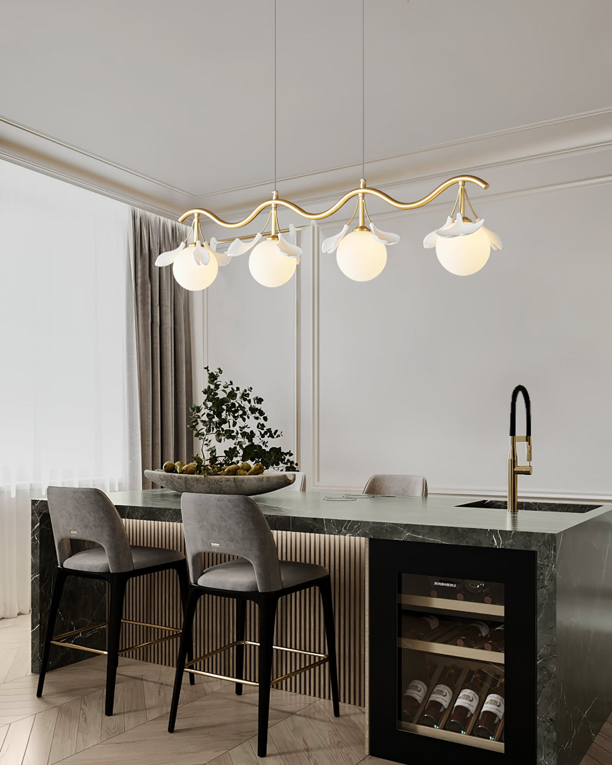Gingko Orb Chandelier