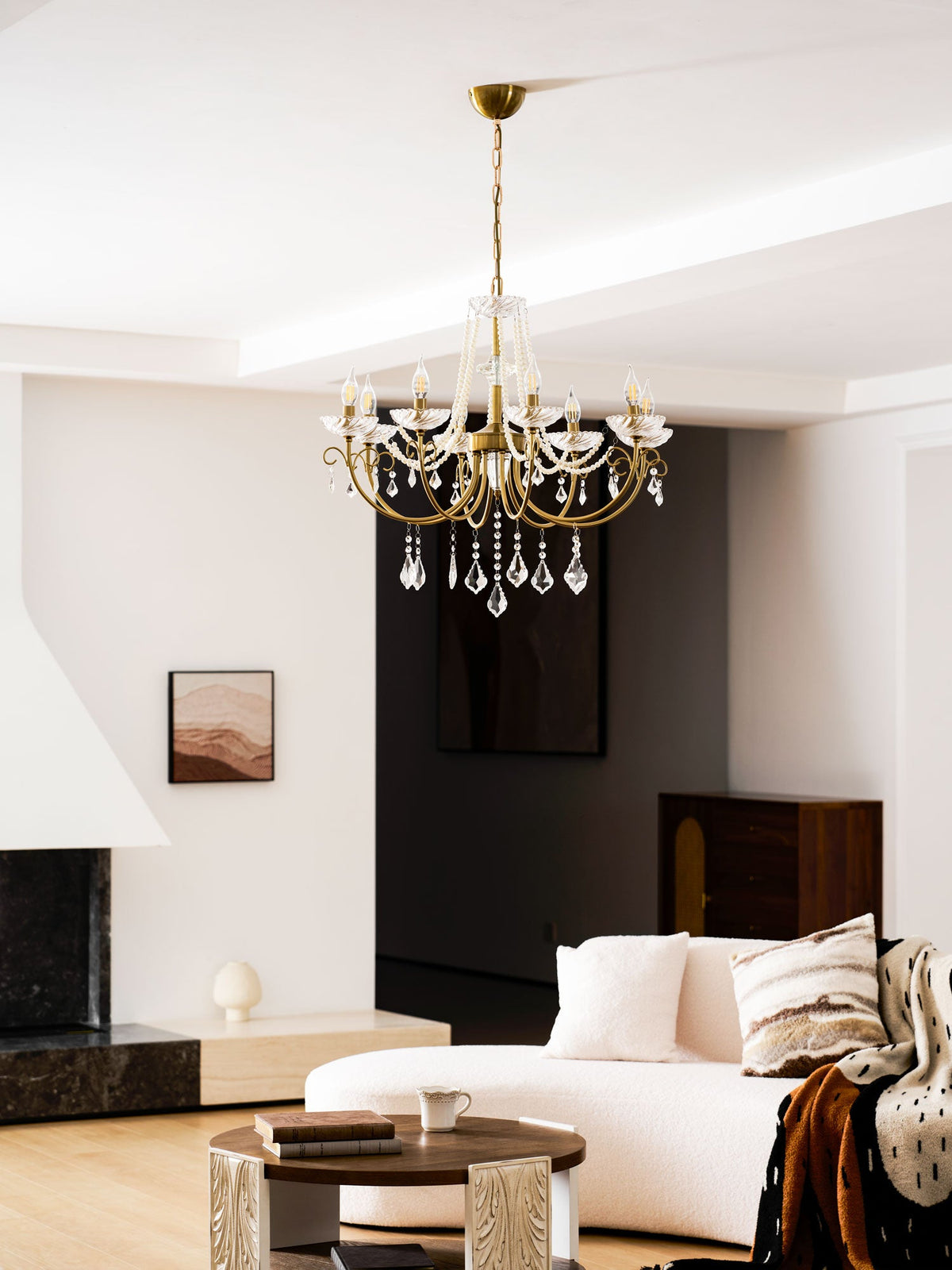 Imperial Pearl Crystal Chandelier