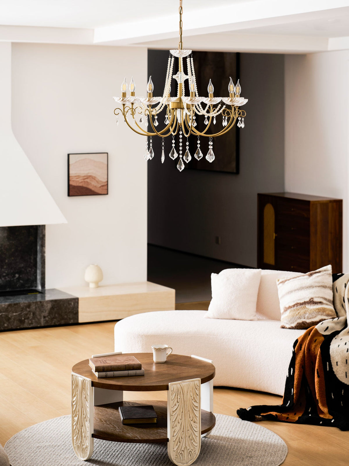 Imperial Pearl Crystal Chandelier