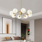Ribbed Glass Ball Chandelier