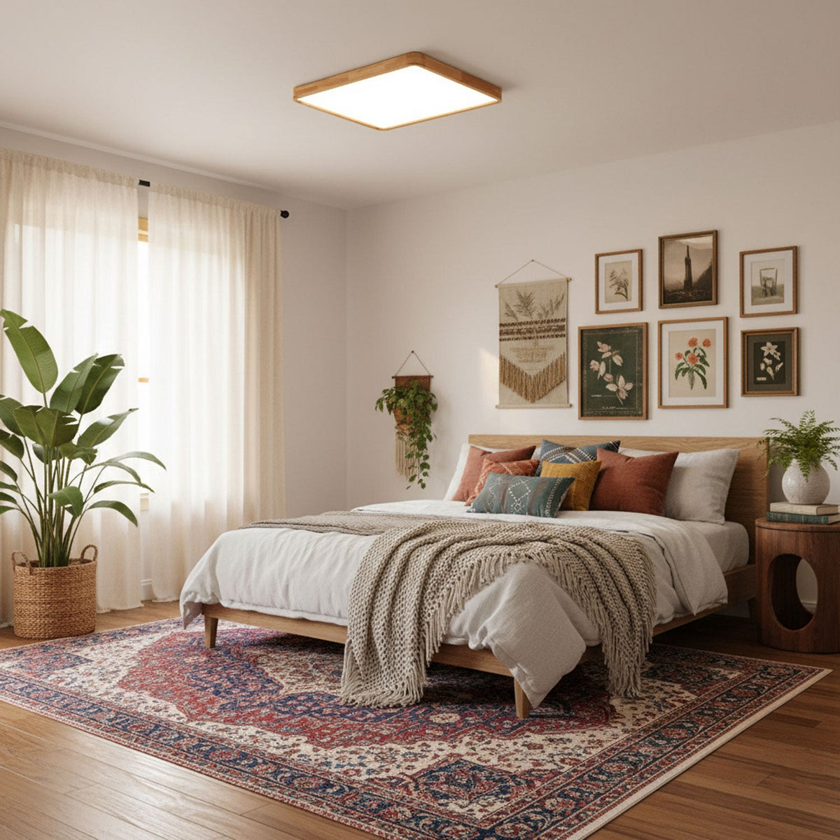 Wooden Geometric Ceiling Light