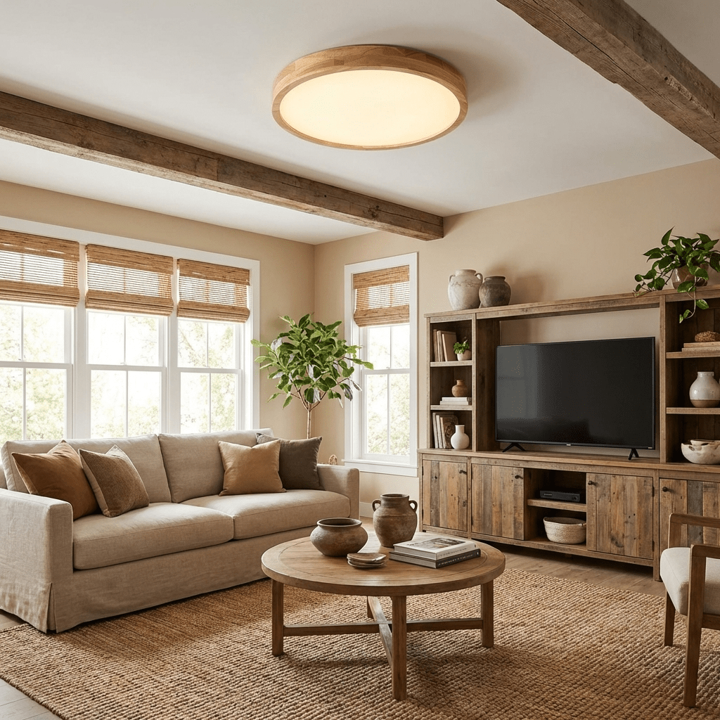 Wooden Geometric Ceiling Light