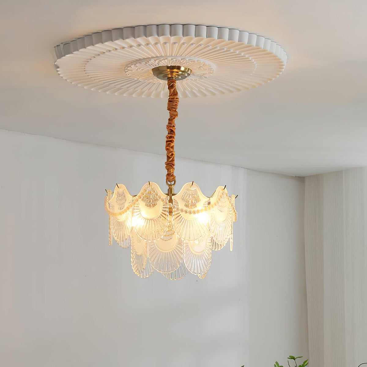 Pearl Glass Shell Chandelier