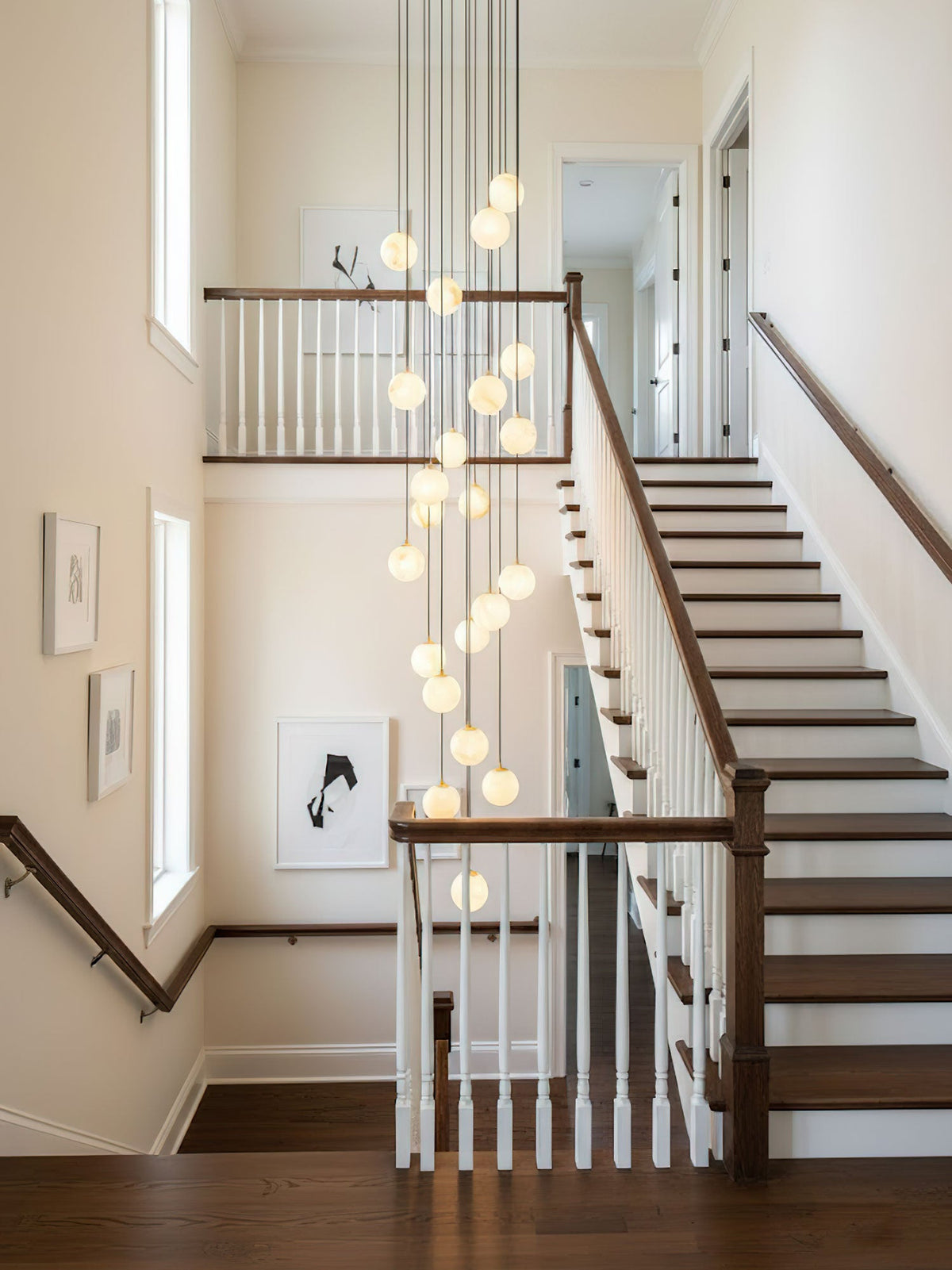 Alabaster Balls Cluster Chandelier