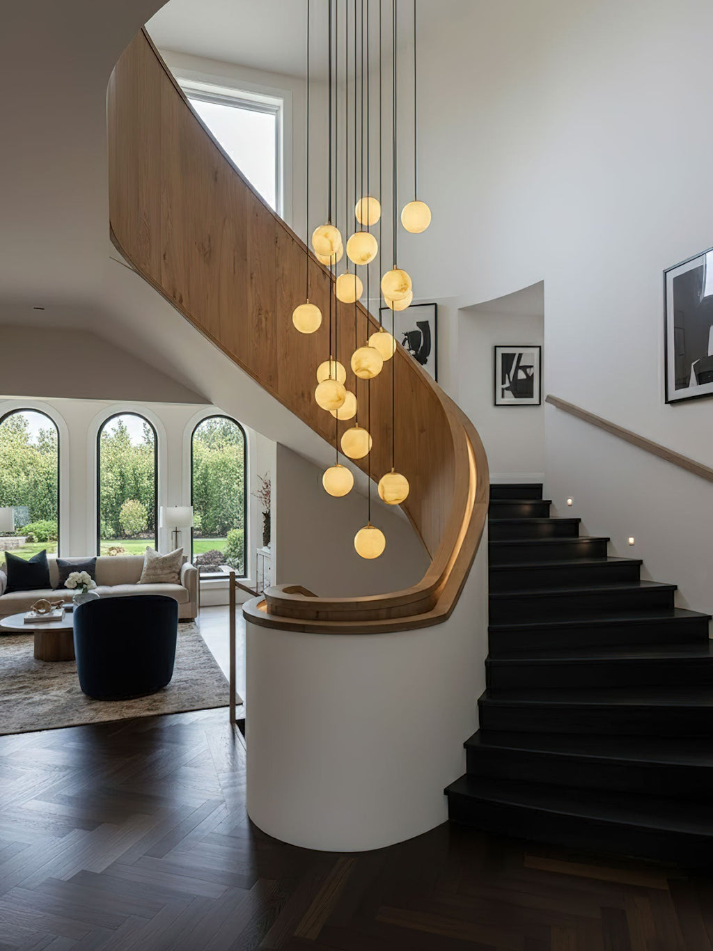Alabaster Balls Cluster Chandelier
