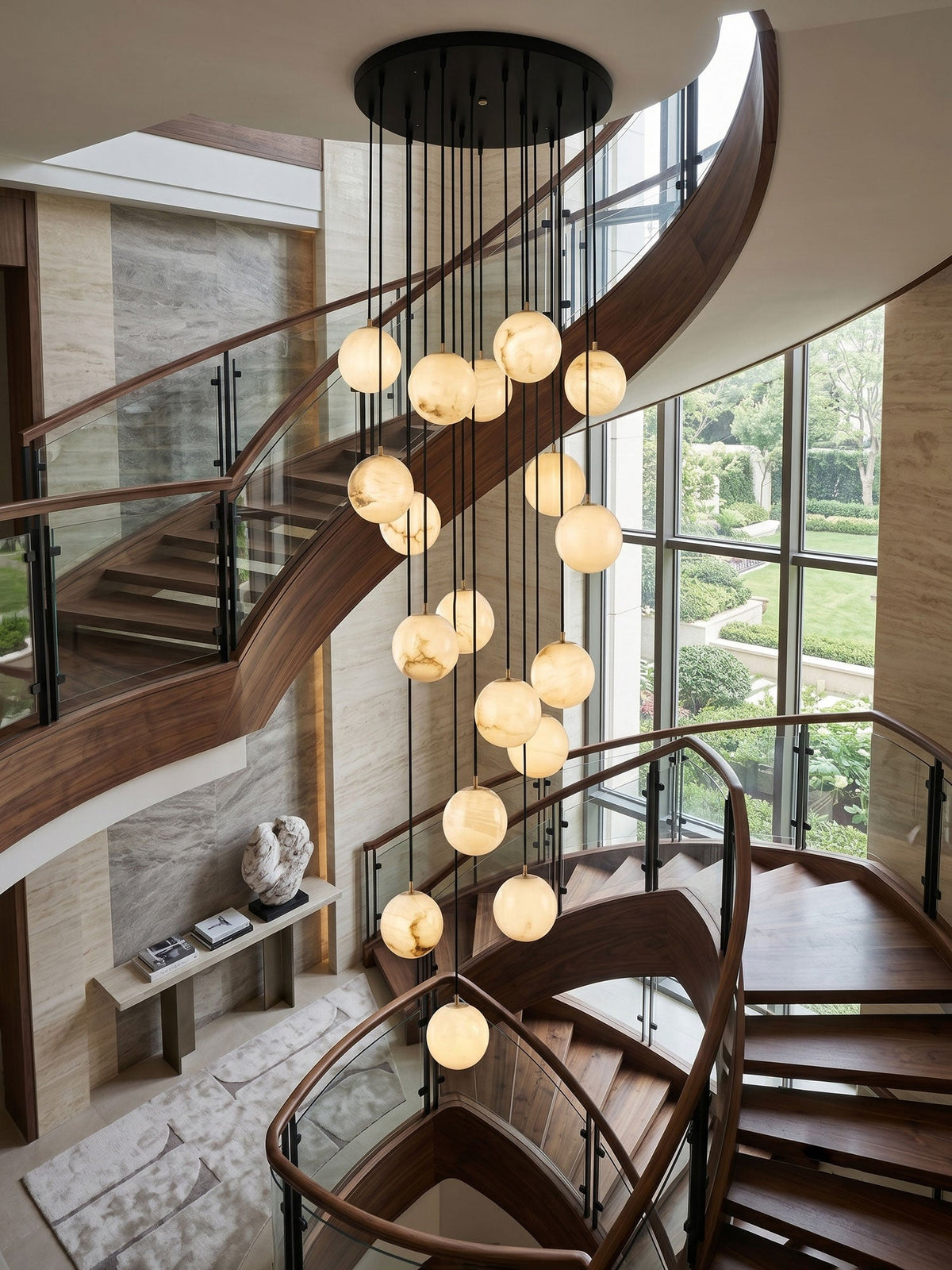 Alabaster Balls Cluster Chandelier