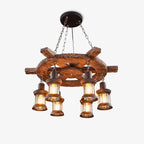 Nautical Industrial Style Wooden Chandelier